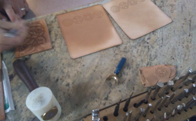 Leatherworking on Wednesday the 11th 2017 at NESIT Makerspace in Meriden